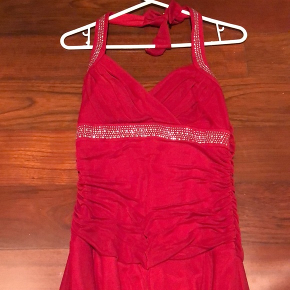 Trixxi 3 💞 Fashions Red Evening Wear Fits Med 34-36 Bust Hi-low Maxi Length - Picture 5 of 16